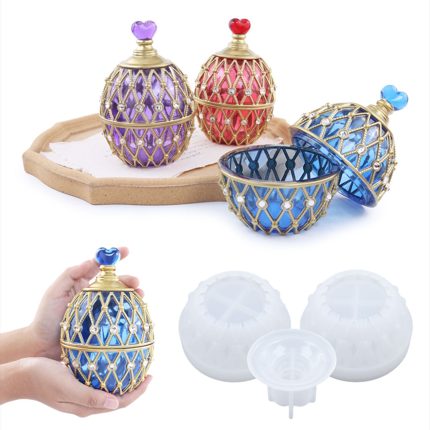 Silicone Epoxy Resin Molds Set - اثنين من الأساليب مجموعة DIY بها