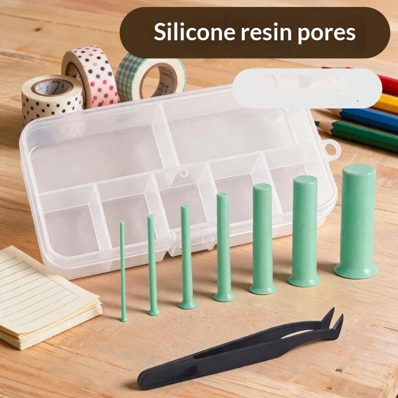 Silicone Epoxy Resin Molds Set - مجموعة أدوات صنع الثقوب من الراتنج،