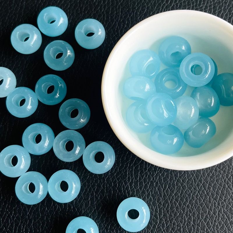 Beading - 10 قطع من الخرز الطبيعي الأزرق