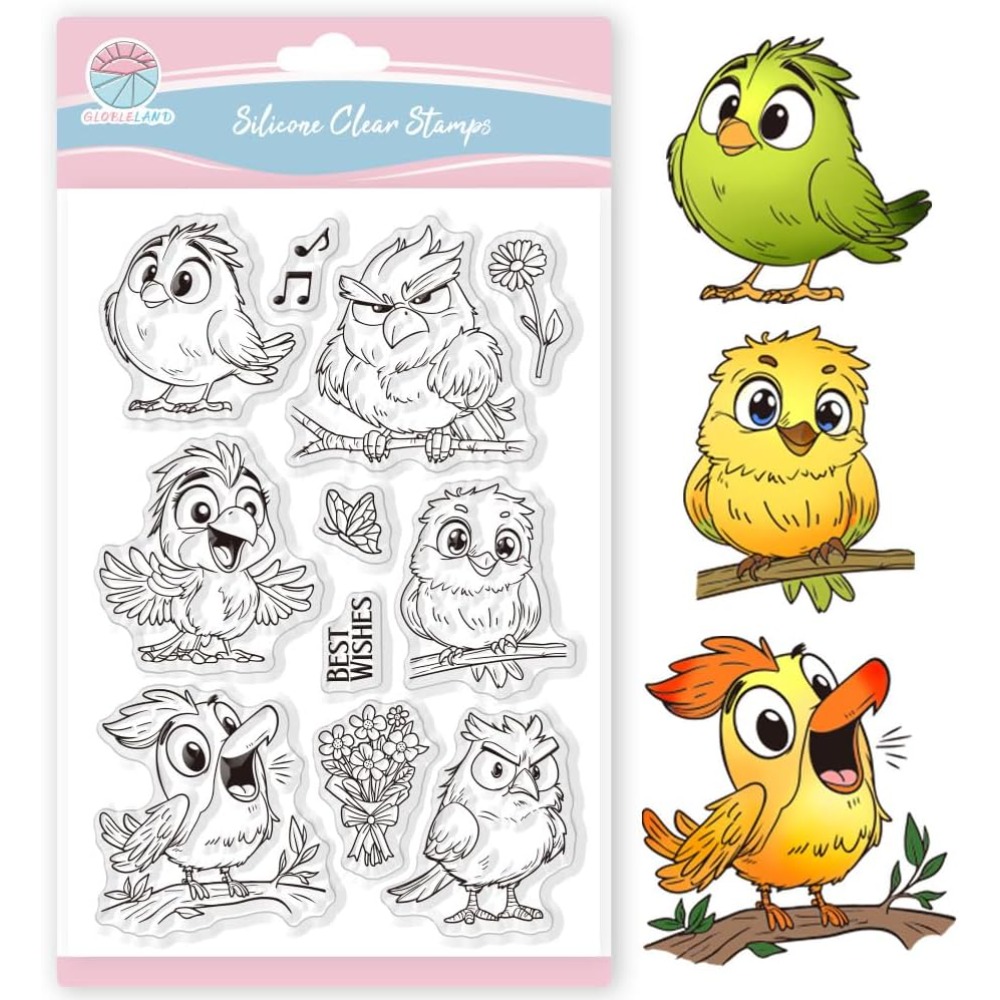 مضحك الطيور واضح Stamps لسكراب - مراجعة Clear Silicone Stamps For Card Making وسعره