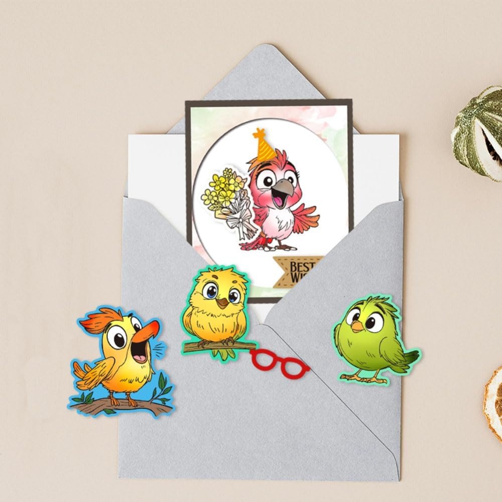 مضحك الطيور واضح Stamps لسكراب - مراجعة Clear Silicone Stamps For Card Making وسعره