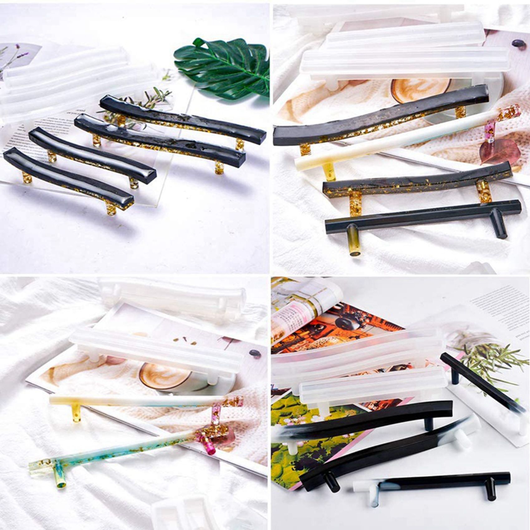 AA81-8 قالب راتنج لصنع مقابض ا - مراجعة Silicone Epoxy Resin Molds Set وسعره