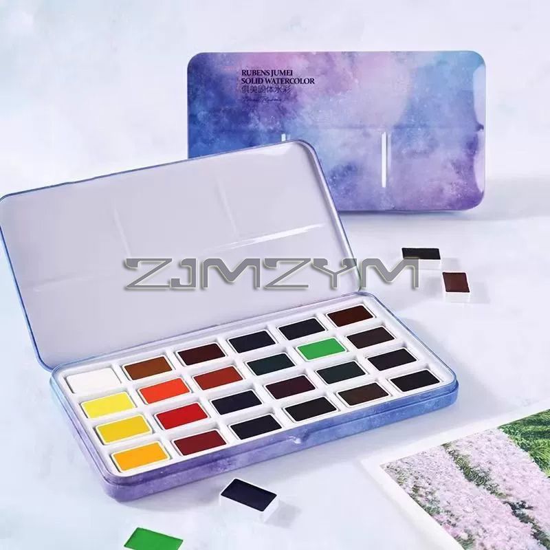 مجموعة ألوان مائية صلبة احتراف - مراجعة Watercolor Paint Set Solid Pigment وسعره