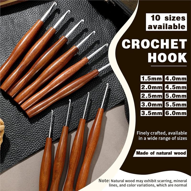مجموعة AS94-5، تتضمن 5 قطع من  - مراجعة Wooden Crochet Hooks Ergonomic Handle وسعره