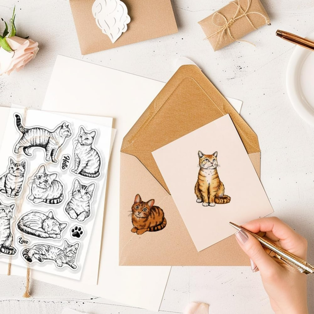 القط واضح Stamps واقعية القط س - مراجعة Clear Silicone Stamps For Card Making وسعره